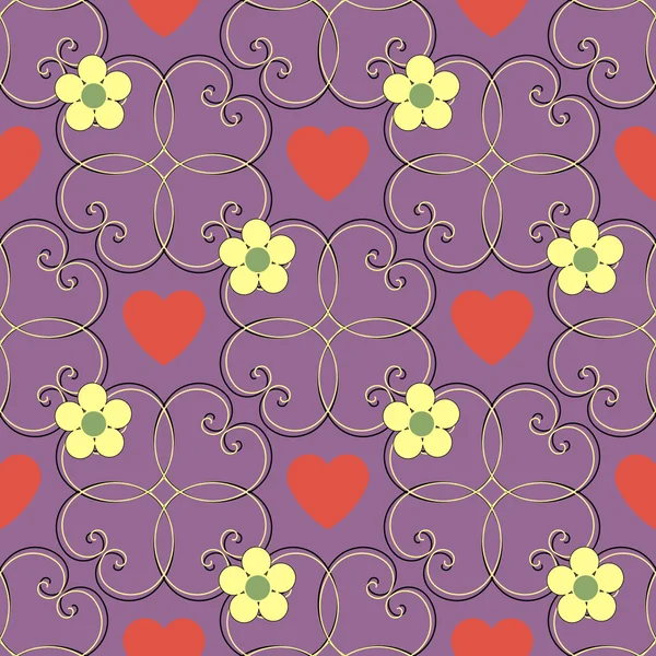 Valentinstag nahtlose abstrakte Hintergrund Vektor florale Illustration — Stockvektor