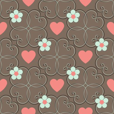 Sevgililer günü kesintisiz arka plan vektör çiçek Çizim