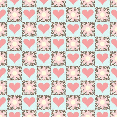 Sevgililer günü kesintisiz vektör soyut çiçek Çizim