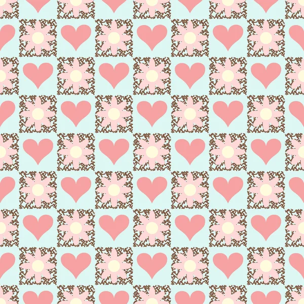 Nahtloser Vektor abstrakte florale Illustration des Valentinstages — Stockvektor