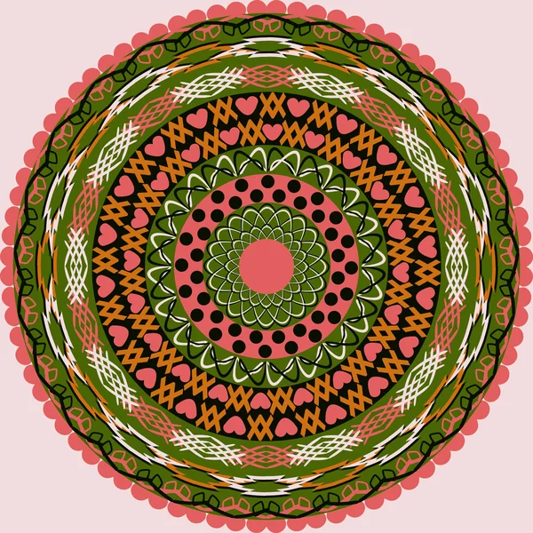 Patrón circular vector abstracto Día de San Valentín — Archivo Imágenes Vectoriales