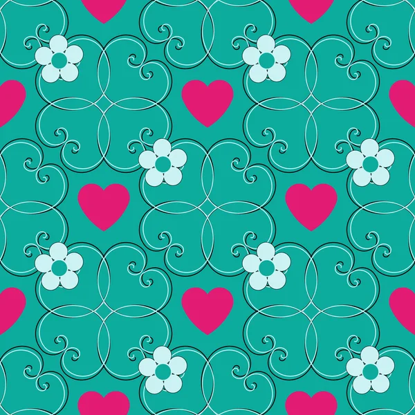 Día de San Valentín sin costuras abstracto vector de fondo floral ilustración — Archivo Imágenes Vectoriales