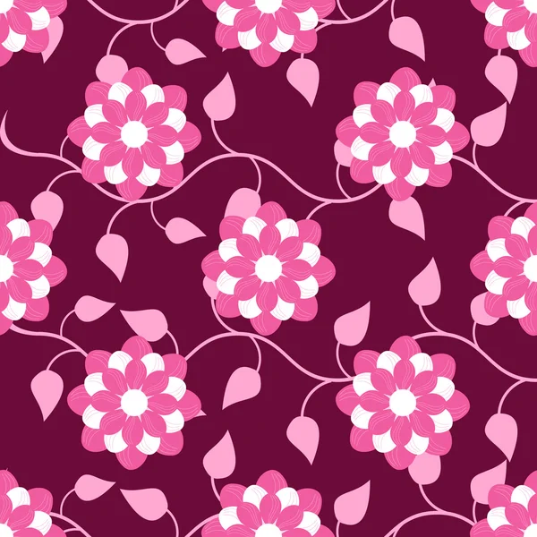 Ilustración floral abstracta vectorial sin costuras — Vector de stock