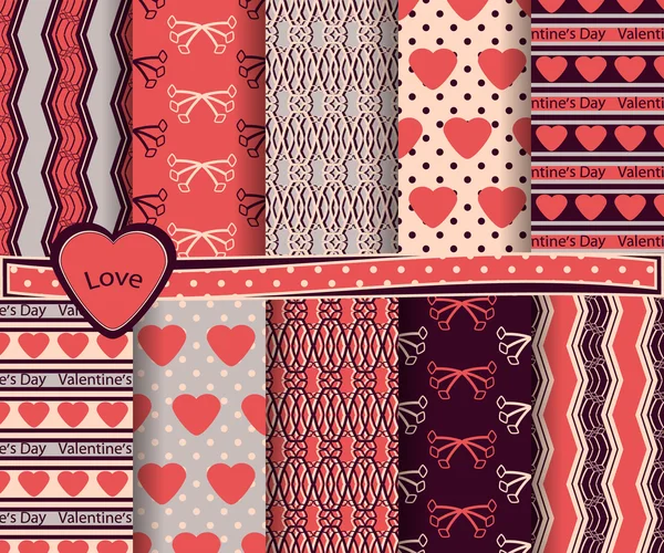 Set van vector abstracte Valentijnsdag papier voor scrapbook — Stockvector