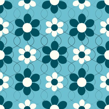 Dikişsiz soyut çiçek vektör çizim