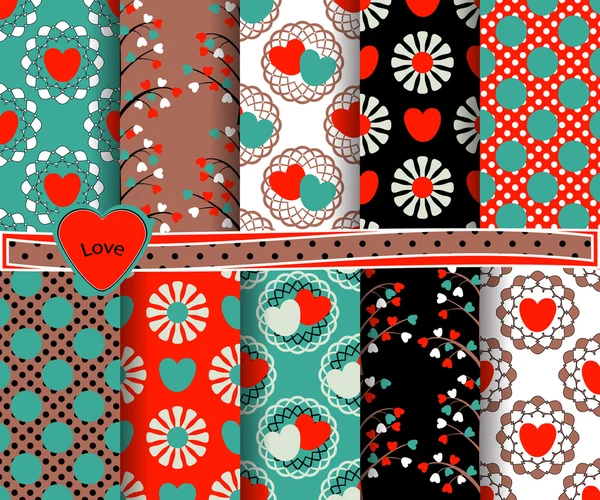 Set de vector abstracto de papel de San Valentín para scrapbook — Archivo Imágenes Vectoriales