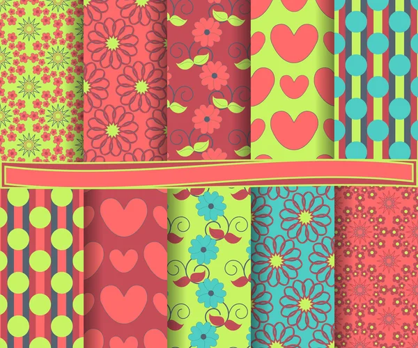 Set van vector abstracte Valentijnsdag papier voor scrapbook — Stockvector