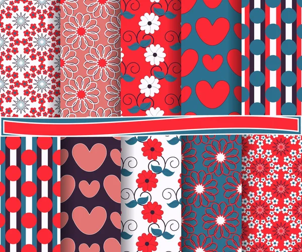 Set van vector abstracte Valentijnsdag papier voor scrapbook — Stockvector