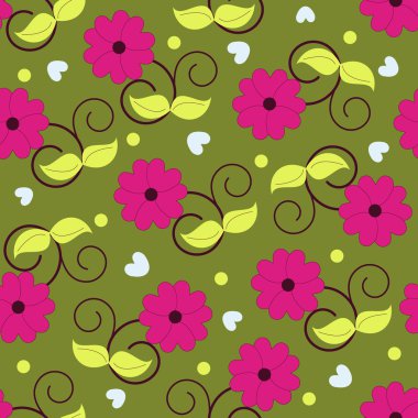 Sevgililer günü kesintisiz soyut çiçek çizimi