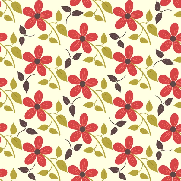 Seamless abstrato vetor floral ilustração fundo — Vetor de Stock