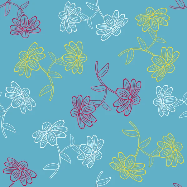 Kusursuz soyut vektör çiçek resimleme arkaplanı