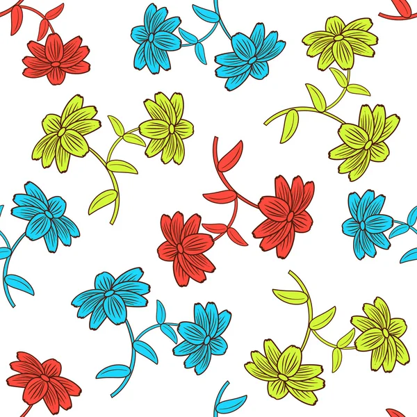 Fondo de ilustración floral vector abstracto sin costuras — Vector de stock