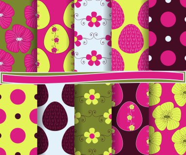 vektör soyut mutlu Paskalya kağıt karalama defteri için ayarla