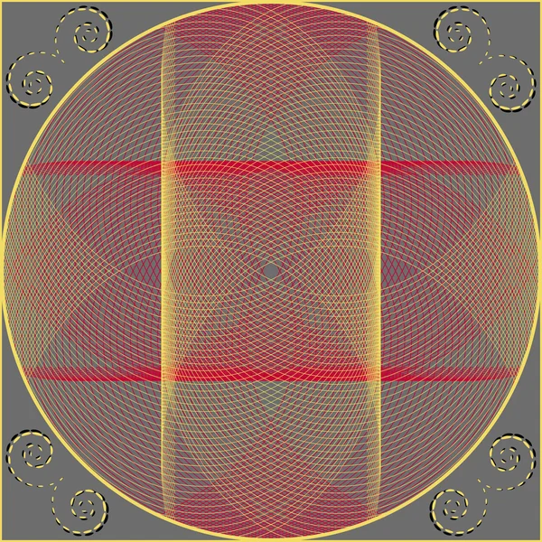 Cirkulärt mönster med guillocherad element. Abstrakt vektor illustration — Stock vektor