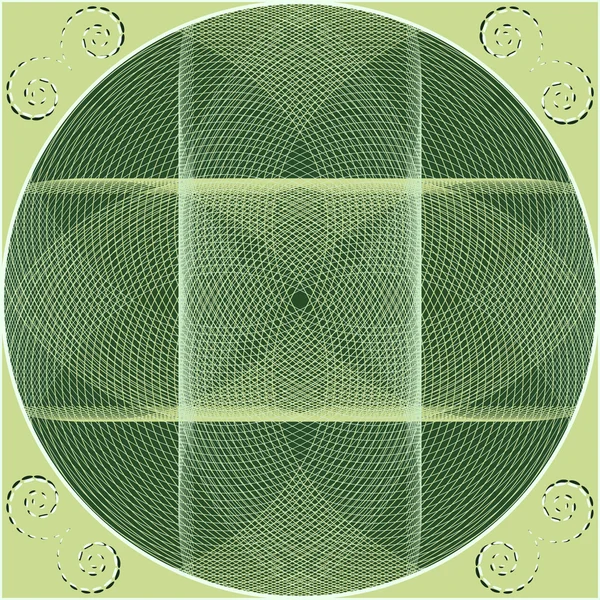 Patrón circular con elementos guilloche. Ilustración abstracta del vector — Vector de stock