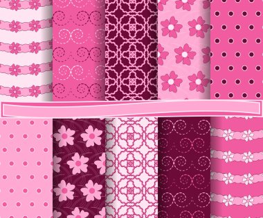 soyut çiçek vektör scrapbook kağıt, dizi
