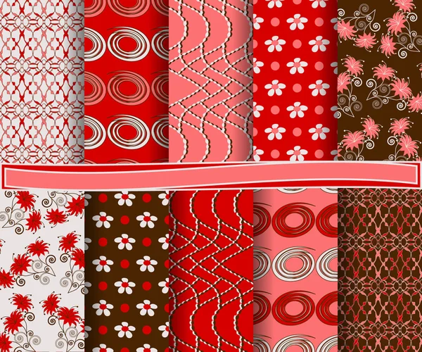 Conjunto de abstracto floral vector de papel para scrapbook — Vector de stock