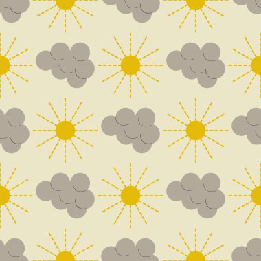 Bulutlar ve güneş sorunsuz tasarlamak vektör çizim