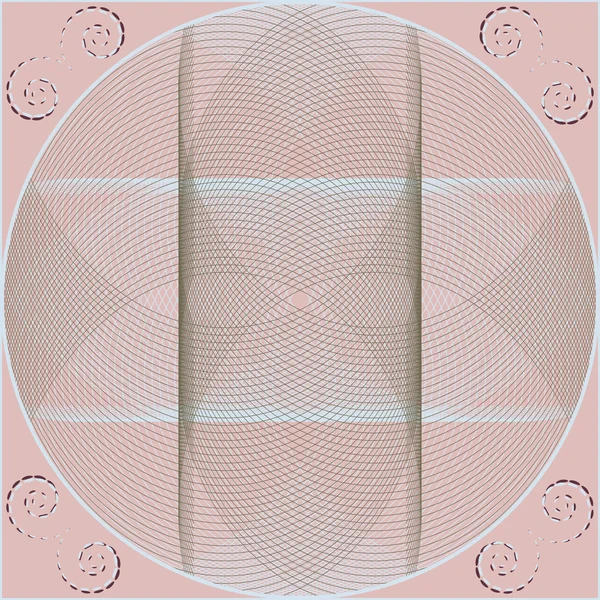 Modèle circulaire avec des éléments guillochés. Illustration vectorielle abstrait — Image vectorielle