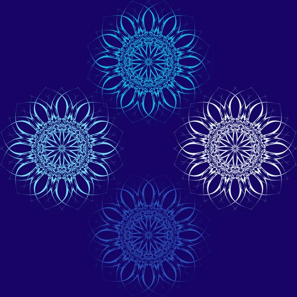 Reihe abstrakter kreisförmiger Muster. Vektorillustration — Stockvektor