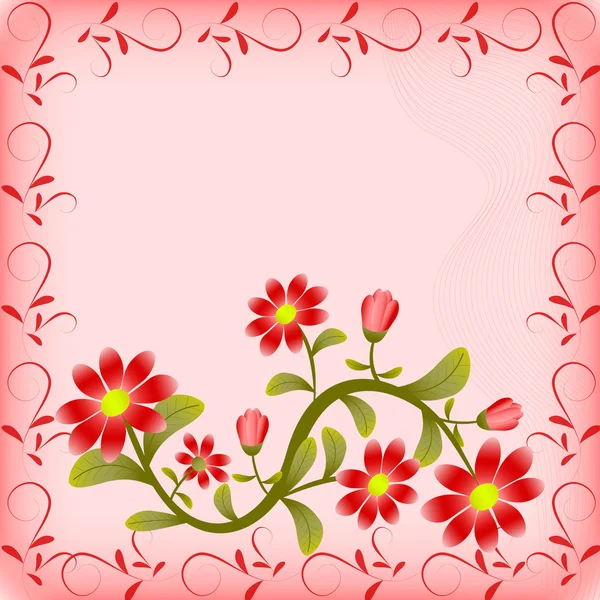 Resumo vetor floral ilustração cartão de saudação — Vetor de Stock