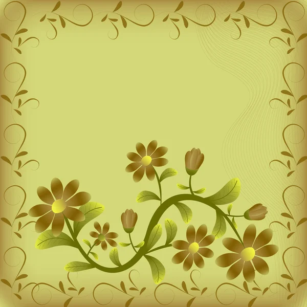 Vector abstracto floral ilustración tarjeta de felicitación — Archivo Imágenes Vectoriales