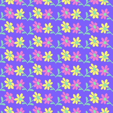 Dikişsiz soyut çiçek vektör çizim