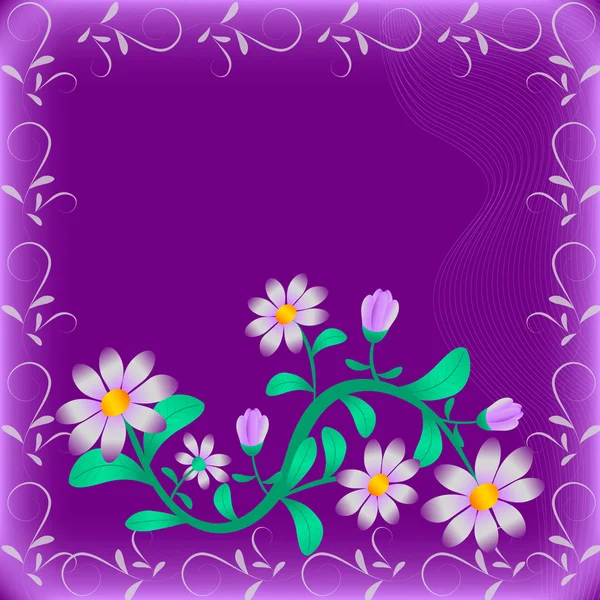 抽象的なベクトル花のイラストのグリーティング カード — ストックベクタ