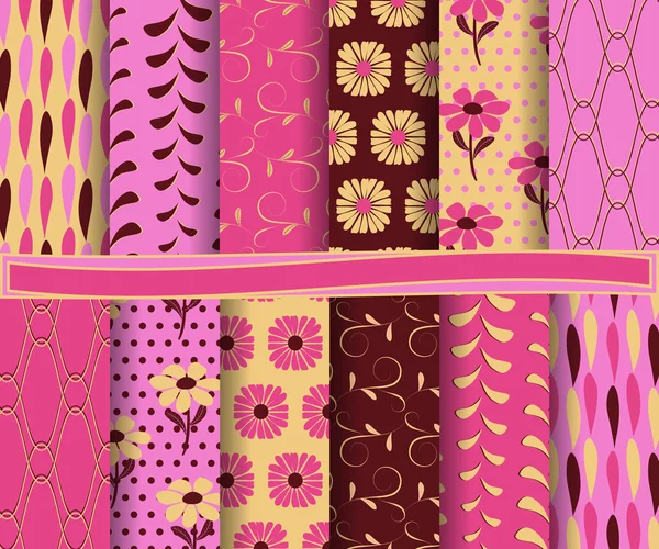 Set van abstract vector floral papier voor scrapbook — Stockvector