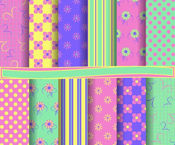 Set van abstract vector floral papier voor scrapbook — Stockvector