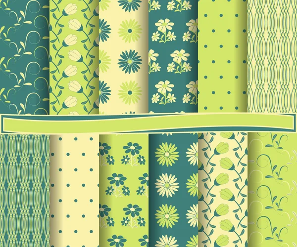 Set von abstrakten Vektor-Blumenpapier für Sammelalbum — Stockvektor