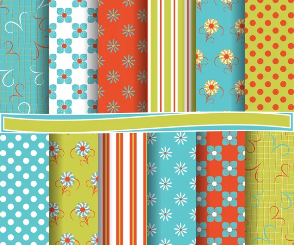 Conjunto de vector abstracto de papel floral para scrapbook — Archivo Imágenes Vectoriales