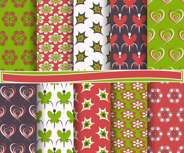 Set van abstract vector floral papier voor scrapbook — Stockvector