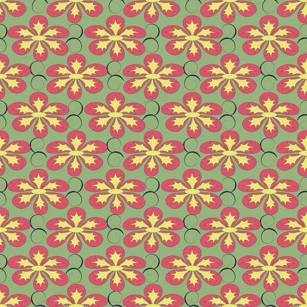 Ilustração do vetor floral abstrato sem costura — Vetor de Stock