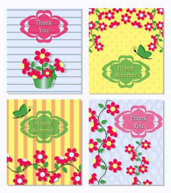 soyut vektör tebrik kartı çiçek ve inscriptio dizi