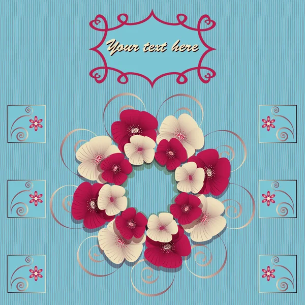 Tarjeta de felicitación abstracta vector floral ilustración — Vector de stock