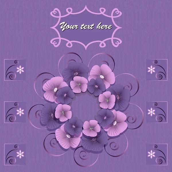 Tarjeta de felicitación abstracta vector floral ilustración — Vector de stock