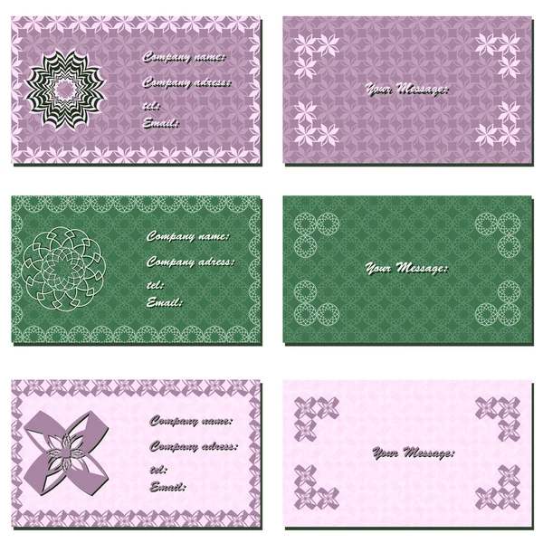 Conjunto de plantillas vectoriales para invitaciones, tarjetas de visita — Archivo Imágenes Vectoriales