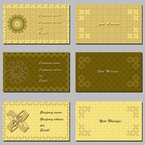 Set of vector templates for invitations, business cards — Stock Vector