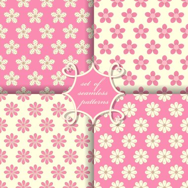 Dikişsiz çiçek desenleri kümesi vektör
