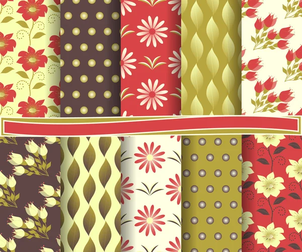 Conjunto de vector abstracto de papel floral para scrapbook — Vector de stock