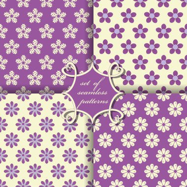 Dikişsiz çiçek desenleri kümesi vektör