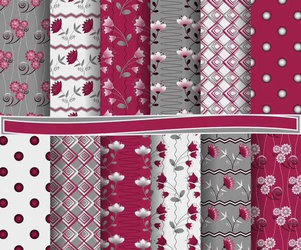 soyut çiçek vektör scrapbook kağıt, dizi