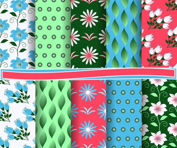 Conjunto de abstracto floral vector de papel para scrapbook — Archivo Imágenes Vectoriales