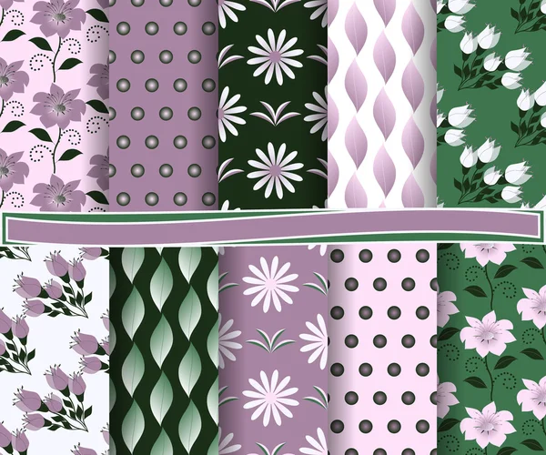 Jeu de papier vectoriel floral abstrait pour scrapbook — Image vectorielle