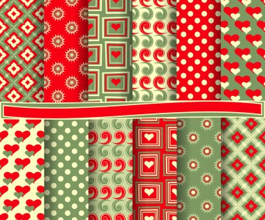 Sevgililer günü için scrapbook kağıt kümesini tasarlamak vektör