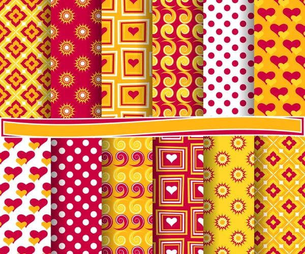 Abstract vector set van scrapbook papier voor Valentijnsdag — Stockvector