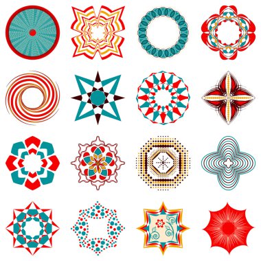 Dekorasyon, tasarım, scrapbooking için soyut şekiller vektör ayarla