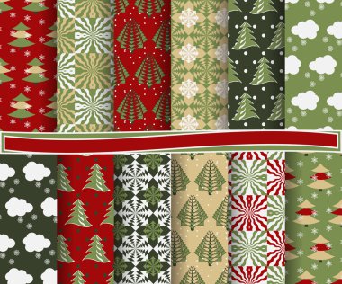 Noel soyut vektör kağıt ile Dekoratif şekiller kümesi bir