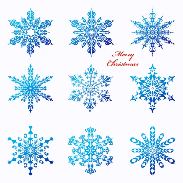 Vector set of abstract decorative snowflakes — Stock Vector